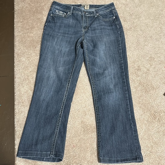 Earl Jeans Jeans Earl Jeans Bootcut Denim Jeans Crosses And Rhinestones 65 Percent Cotton